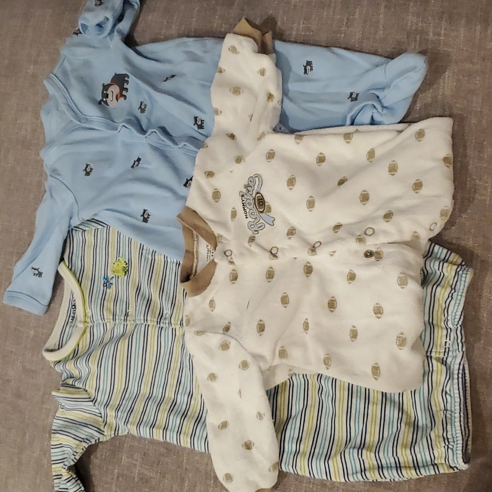 3 pairs of PJs - 2 sleepers & 1 gown (size 3 months)